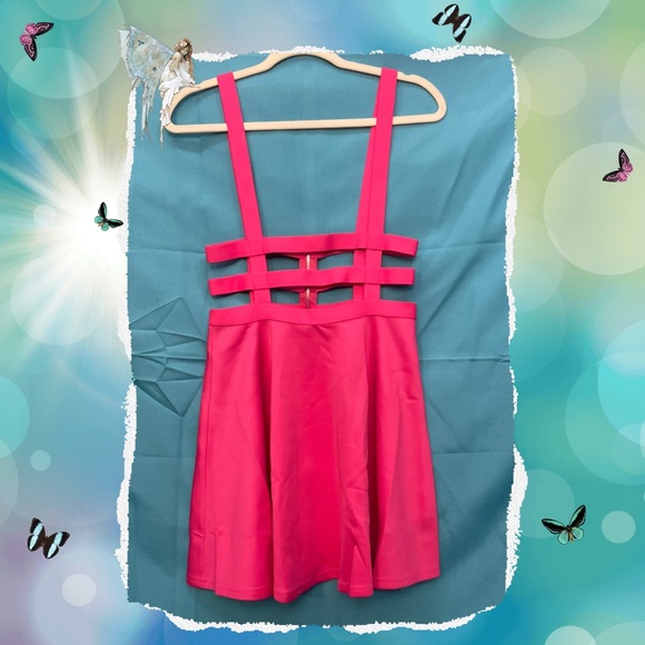 Hot Pink Banded Skater Skirt/Dress NWT 14" waist (has lots of stretch) - Picture 2 of 4